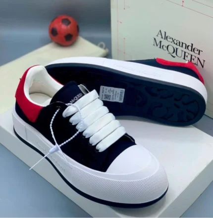 ALEXANDER McQUEEN Deck Plimsoll Sneakers - Navy / Red