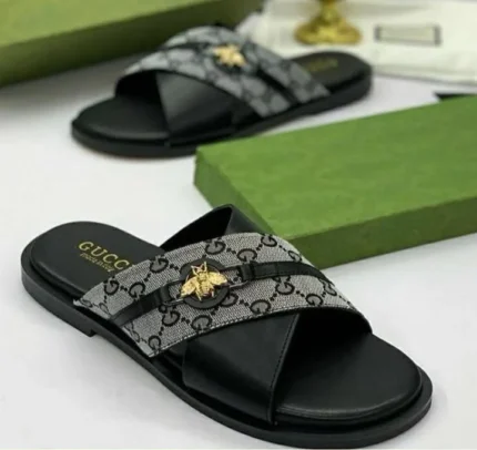 Men's Luxury Cross-Strap Designer Slides
